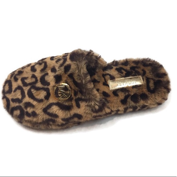 Michael Kors Jet Set Leopard Faux Fur Slippers - Picture 5 of 7